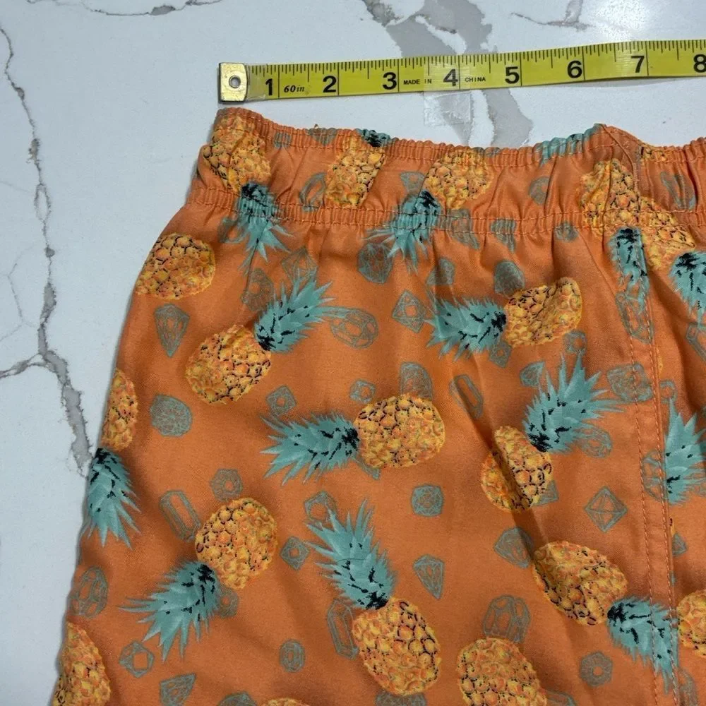 Island Haze Big Boys ORANGE PINEAPPLE SWIM TRUNKS Board Shorts Size 14